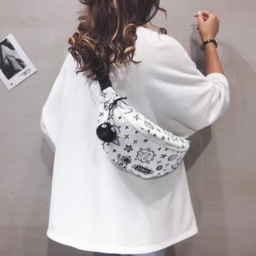 斜挎腰包女潮ins2026新款夏季帆布胸包日系學生可愛大容量單肩包