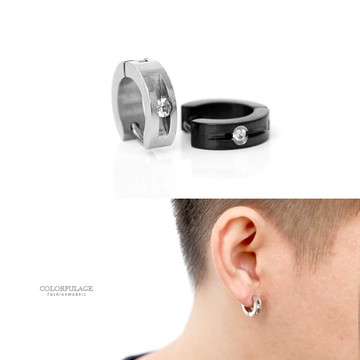 耳環 精緻單鑽鋼製耳針耳環 白鋼材質抗過敏.氧化【ND514】單支售價