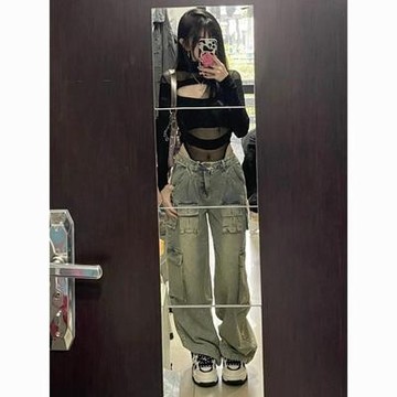 【台灣有貨】 【6.2萬】禁慾系暗黑網紗透視鏤空連體長袖T恤小眾設計辣妹中高領打底上衣