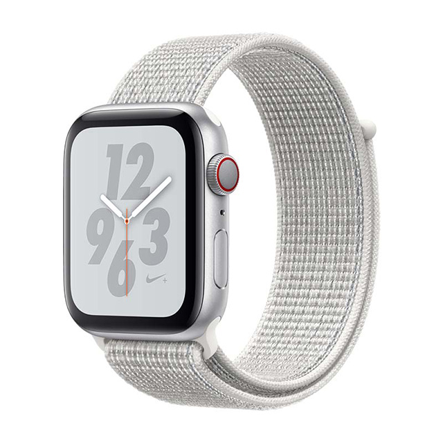 Apple Watch Nike+ Series 4 44公釐銀色鋁金屬錶殼搭配運動型錶環(Cellular版)