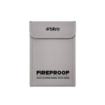 【bitro】 雙層防火收納袋 13*18cm 行動電源防爆袋 耐高溫 防水防塵 證件收納袋 現金收納包 鋰電池收納