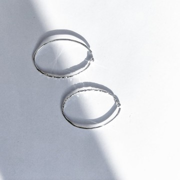 │簡約│紋理橢圓 • 無耳扣 • 耳環 • 輕耳飾