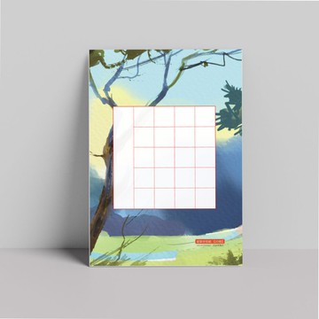 硬筆書寫作品紙 A5 一隅 20格30入・厚磅紙・鋼筆可用