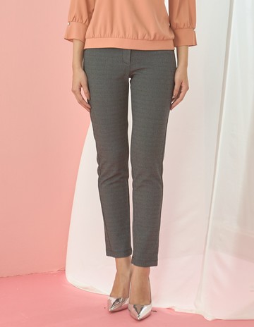 ★【喜芝梅】閃耀星光 獨特釦飾精緻工藝百搭休閒長褲(灰色；M-3L) 224060741