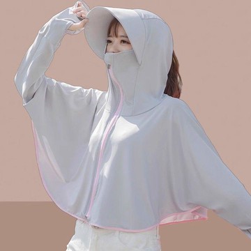 【臺灣出貨】夏季防曬衣女新款冰絲透氣紫外線外套騎車外穿長袖防曬衣大帽檐mzns