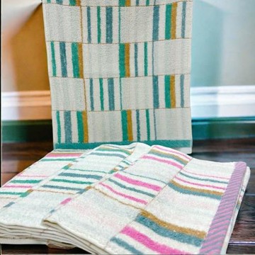 【台灣雲林毛巾】28兩格紋線條純棉毛巾 (6條毛巾組)  台灣毛巾 雲林製造