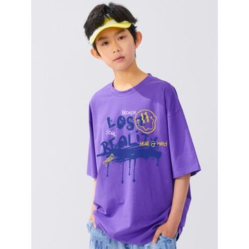 hoo男童短袖t恤潮牌純棉半袖童裝寬松大童體恤夏季初中生休閑上衣