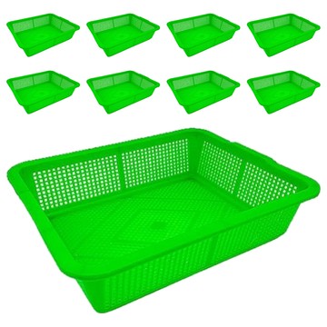 百貨King 公文林/置物籃/收納籃 PP材質 台灣製造  38.8 x 31 x 10cm  綠色  9個