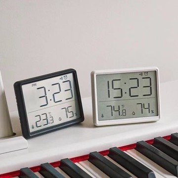 纖薄磁吸廚房時鐘簡約數字鐘可掛壁多功能溫濕度粘貼電子表