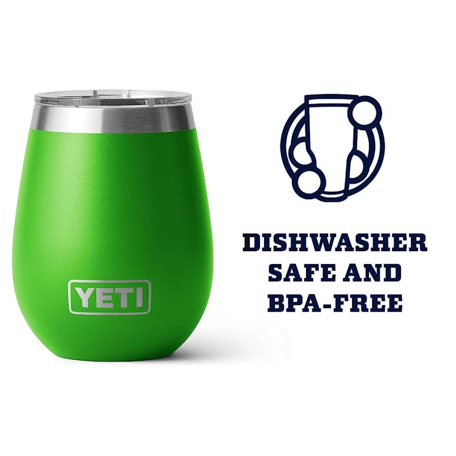 YETI RAMBLER 10 OZ WINE TUMBLER, VACUUM INSULATED, STAINLESS STEEL WITH MAGSLIDER LID, CANOPY GREEN