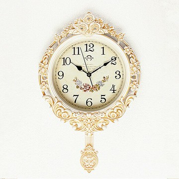 歐瑞達歐式掛鐘客廳超靜音創意復古美式壁搖擺鐘表裝飾臥室田園表