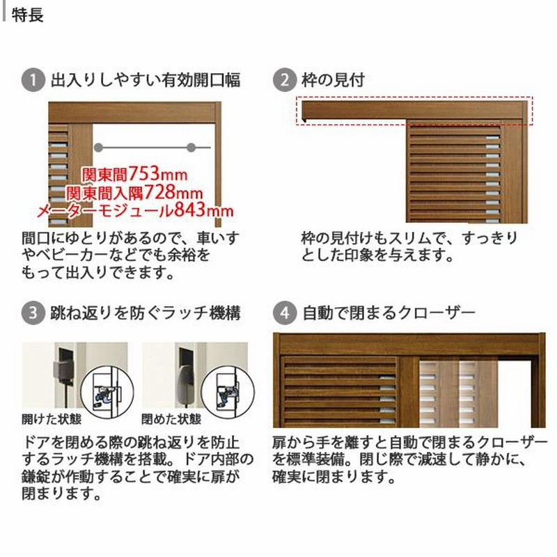 YKKAP玄関 断熱玄関引戸 コンコードS30 断熱タイプ N03：関東間入隅2×4