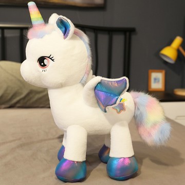 可愛獨角獸公仔布娃娃玩偶少女心毛絨玩具抱枕睡覺女生布偶床上