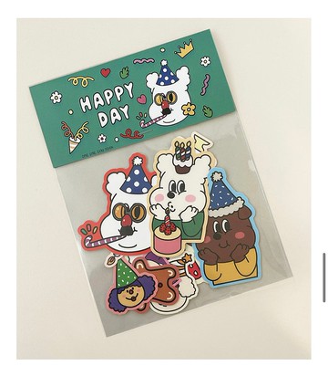 【1107 one one zero seven 】派對主題貼紙包