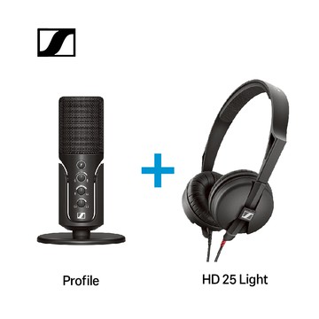 Sennheiser 森海塞爾 Profile USB麥克風+ HD 25 LIGHT 監聽耳機 直播錄音監聽組