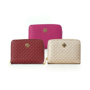 tory burch 新款皮革精緻壓紋零錢鑰匙包(共三色)