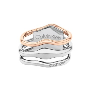 Calvin Klein CK 雙色波浪造型戒指 禮物 送禮(35000651)