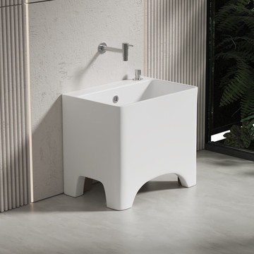 公司貨 免運 佑恩洗拖把池家用陽臺拖布池衛生間四腳落地式陶瓷大號高腳墩布池 快速發貨