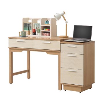 【唯熙傢俱】喬莉原木雙色4.6尺書桌組