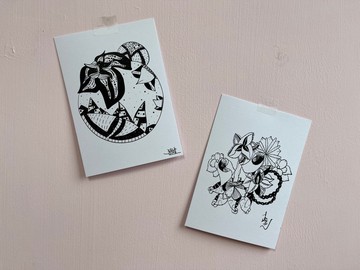 黑白圖騰系列_明信片 共2款