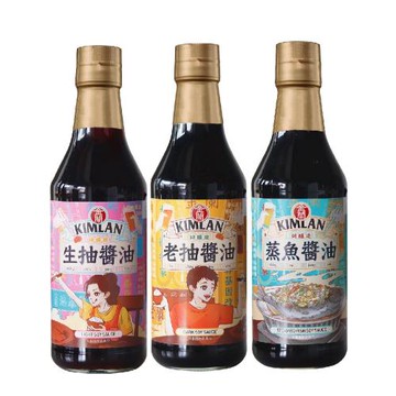 【金蘭食品】復古限定醬油590ml三入組(生抽醬油/老抽醬油/蒸魚醬油)