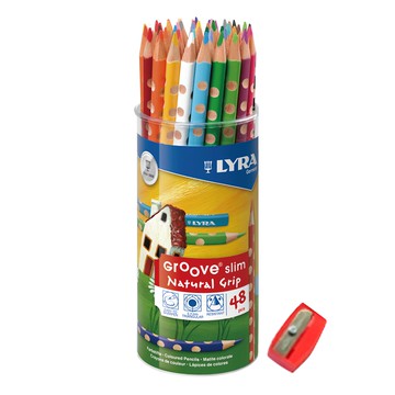 LYRA Groove 三角洞洞色鉛筆 細款 特殊凹洞設計 左右手適用 幫助孩子學習正確握筆姿勢  24色  1盒