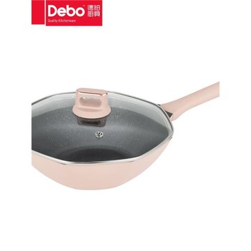 Debo德鉑32cm八角炒鍋不粘炒鍋少油煙炒菜鍋高顏值不挑爐灶
