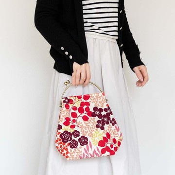 大容量多功能口金包 ( 大 ) 可調整合成皮革2cm寬肩帶 日本製