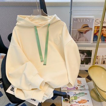 外貿出口尾單大牌剪標正品假兩件立體愛心衛衣女學生寬松外套上衣