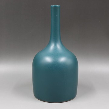 清雍正年制孔雀綠釉搖鈴尊瓶家居擺件老貨仿古瓷器古董古玩收藏1入