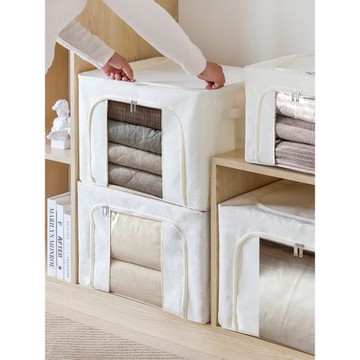 衣柜裝衣服收納箱鋼架布藝折疊大號被子衣物整理盒儲物筐家用神器