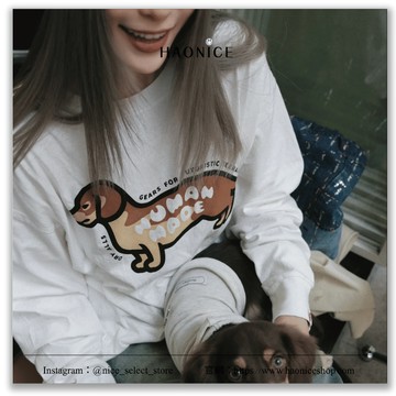 【NICE 歐美日韓代購】24SS HUMAN MADE 夏季新款經典logo小狗 鼬鼠長袖 大學T 動物風