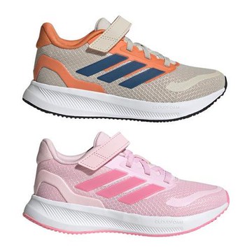 Adidas 休閒鞋 中童鞋 魔鬼氈 RUNFALCON 5 橘/粉【運動世界】JP9397/JP9402
