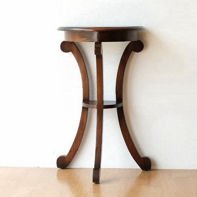 花台 木製 おしゃれ 天然木 スリム アンティーク マホガニー フラワースタンド コンソールテーブル 棚板付き 電話台 マホガニーの花台 D 通販 Lineポイント最大0 5 Get Lineショッピング