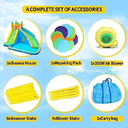 Doctor Dolphin Inflatable Bounce House with Slide for Kids Toddlers Blow Up Bouncy House with Blower and Ball Pit Inflatable Bouncers for Kids 12