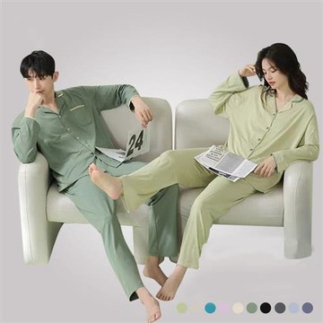 【巴黎精品】現貨+預購 長袖睡衣套裝純棉睡衣親膚透氣居家睡衣寬鬆睡褲大碼休閒男女裝-男女上衣9款a1km38