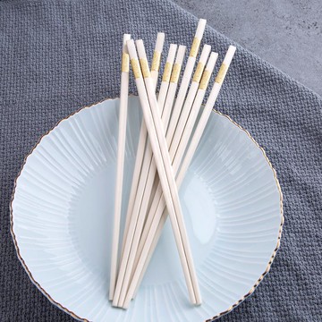 合金筷子家用高檔防滑防霉耐高溫象牙白輕奢商用餐飲酒店專用公筷