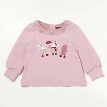 PIPPY花朵蕾絲領上衣 粉