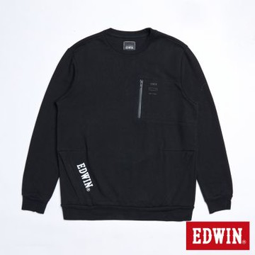 EDWIN 男裝 3D立體機能長袖衛衣-黑色