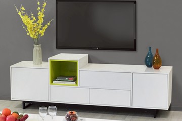 《珀莉》 電視櫃 鋼琴烤漆 鏡面 白色亮烤 鐵腳 TV櫃 長櫃 收納櫃 義大利設計 復刻 北歐 公主風 鏡面 【新生活家具】