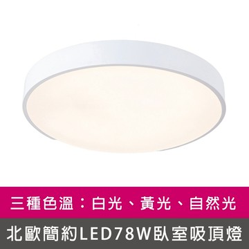 [Honey Comb]北歐簡約LED78W臥室吸頂燈 白框．白光(V3913W)