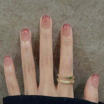 𝕌ℕ𝕀𝕂𝕆𝕆【星巖極光】裸色貓眼穿戴甲 法式通勤氣質溫柔高級 顯白中長款 純手工穿戴甲