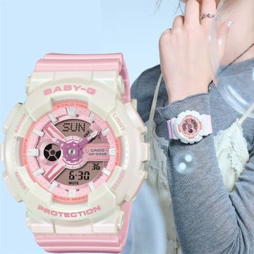 CASIO 卡西歐 Baby-G 夢幻柔和雙顯女錶 手錶 電子錶 學生錶 夏日煥新提案 送禮推薦 BA-110PD-4A