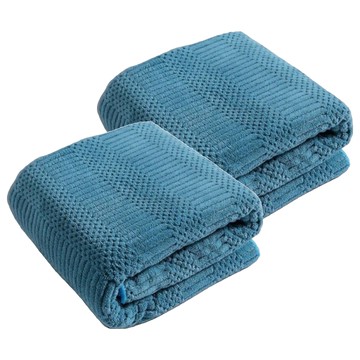 妃妃嚴選 日式浴巾 藍色 聚酯纖維  2條