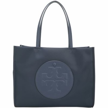 TORY BURCH Ella 小款 皮革盾牌前袋 再生尼龍托特包(海軍藍)