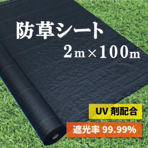 防草シート 2m × 100m  耐久年数４年～５年 雑草防止 雑草対策 除草 草よけ 草除け 除草剤不要