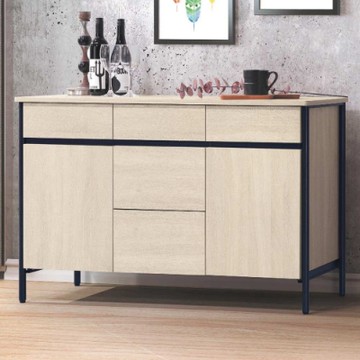 【綠活居】蒙特維  現代4尺五抽二門餐櫃/收納櫃-120x41x76cm免組