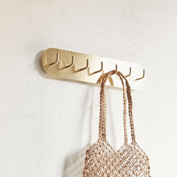 【Hübsch】－991114 黃銅色簡約金屬衣帽掛鉤 掛勾 衣帽架