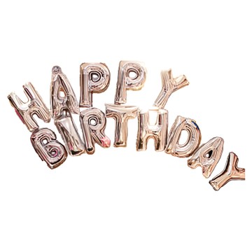 生活King 派對驚喜生日氣球套餐組 HAPPY BIRTHDAY字母氣球  1組  銀色