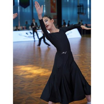 摩登舞服女兒童2025春夏國標少兒拉丁舞專業比賽練功規定裙公主領